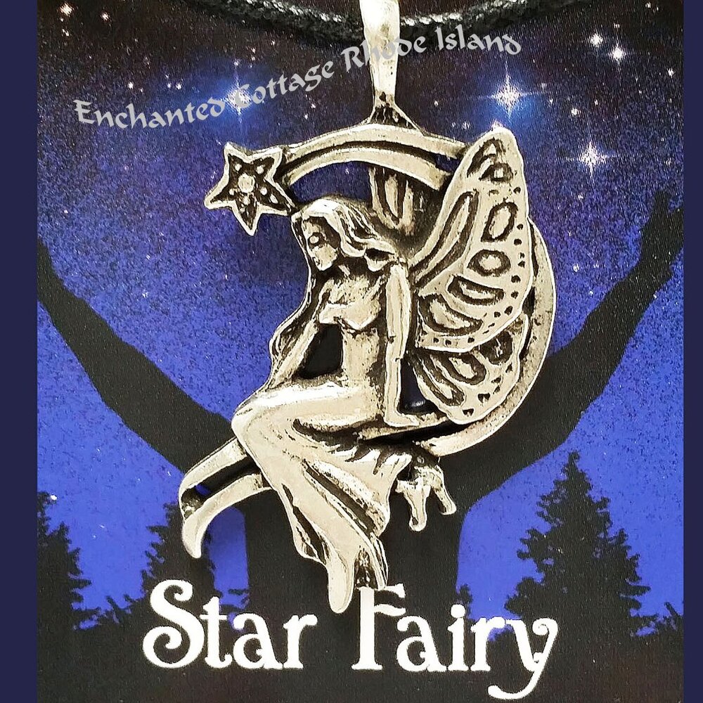 Celestial 𝑭𝒂𝒊𝒓𝒚 Goddess Riding a 𝐒𝐡𝐨𝐨𝐭𝐢𝐧𝐠 𝐒𝐭𝐚𝐫 Pendant Necklace